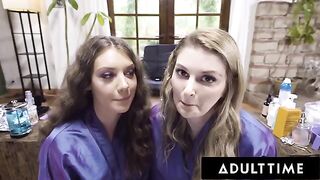 Two hot hair stylists Elena Koshka and Bunny Colby are fucking on camera
