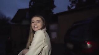 Public Agent: French babe Alba Lala shows small tits for cash