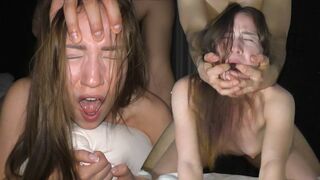 Petite teen with a naughty mind gets fucked hard by her college guy in a rough session