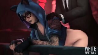 Hentai compilation featuring a lynx woman from Fortnite in 3D animation