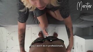 The beautiful girl is fucking with a cleaner in her house