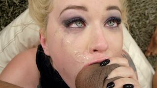 Blonde girl Misha Cross with big ass fucks deep in her ass in a hardcore scene