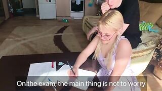 The student couldn’t resist the tutor and took him deep