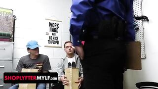 The hot milf Dee Williams solves the naughty problem of two boys