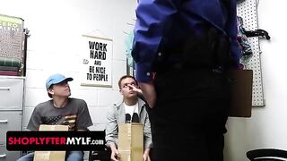 The hot milf Dee Williams solves the naughty problem of two boys