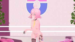 A virtual YouTuber experiences her first anal with a butt plug - Flou Animation