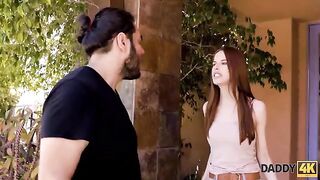 Slim ginger gets fucked by a handsome old man