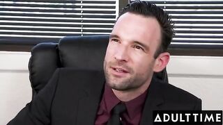 April Olsen’s juicy ass gets wrecked by her boss in the office