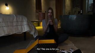 Unboxing and pussy fuck with stunning Californiababe