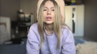 The baby showed her tender body to her boyfriend and he came
