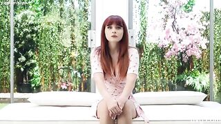 Redhead with a dream body auditions to be a model