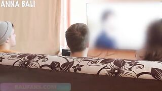 The girl risked her husband catching her with a stranger on the couch