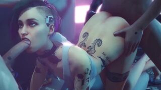 Judy Alvarez and Panam Palmer in cyberpunk action