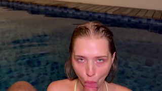 American guy screwed California girl by the pool