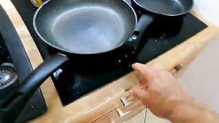 Bad Volodya fucks Asian rice in the kitchen, a wild vlog