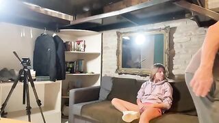 A man fucks a girl in the ass at home hard