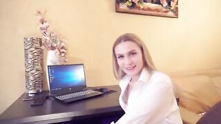 A hot chick is fucking with her boss for a raise