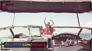 Hot mature woman fucked on the yacht with a big ass and big boobs