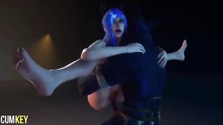 Furry girl mates with a man in a wild encounter