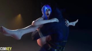 Furry girl mates with a man in a wild encounter