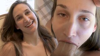 The girl next door, Mystica Jade, turns into a whore when seeing James Deen's cock