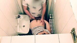 Hot tinder date ends up in a restaurant toilet, clothed and wild