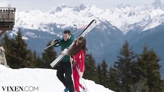 Petite vixen Sonya gets fucked hard in the Alps by a big cock