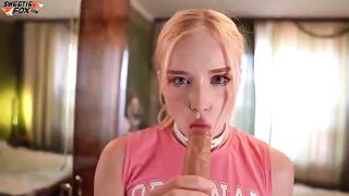 Fucked a girl through a hole in her jeans and cum in her mouth