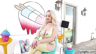 Skylar Vox is a big-breasted nymph who can't control her appetite