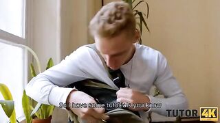 Instead of studying, a guy finished with his tutor in a steamy way