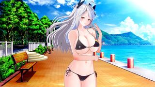 Huge tits Waifu Prinz Eugen fucked in POV style