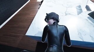 Catwoman Pov in the office is a thrilling 3D hentai scene