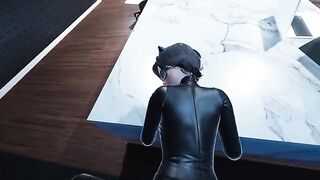 Catwoman Pov in the office is a thrilling 3D hentai scene