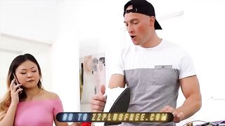 Asian teen Lulu Chu gets fucked by her roommate Zac Wild