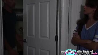 Petite teen Selena Love gets creampied by her stepdad in a steamy scene