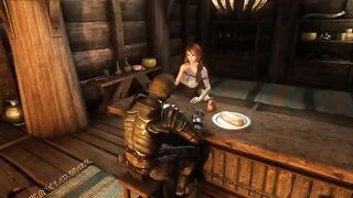 A traveler just passing through Ysolda’s tavern in Skyrim, but they won’t leave empty-handed