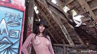 Outdoor casting with German slut Jessy Jey