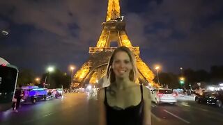 Petite teen gets slapped, choked and fucked on the couch in Paris