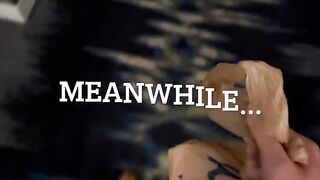 Thick pornstar with blue hair begs delivery guy to fuck her