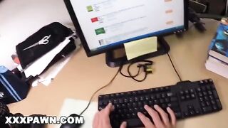 A poor college girl got fucked in a pawn shop
