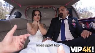 A bride allowed her husband to watch her getting fucked in a limo