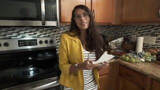 My nerdy stepmom squirts me coffee in the morning when my dad's not around