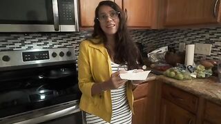 My nerdy stepmom squirts me coffee in the morning when my dad's not around