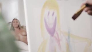 Art class with a hot twist for the two lucky girls