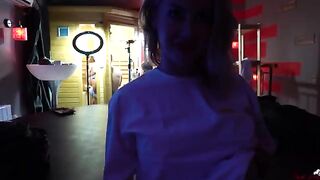 Kelly, a young and sensual woman, plays with her body in front of the camera