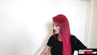 Tattooed slut Demi Rhoades gets her pussy railed in a raw attack