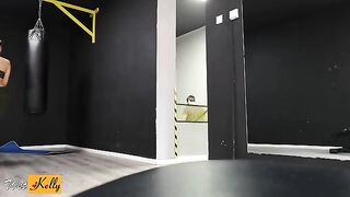 I crushed on my fitness colleague, so we had sex in the gym restroom