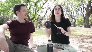 A day at the park ends up in a public blowjob session with a cute teen