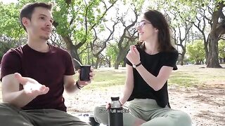A day at the park ends up in a public blowjob session with a cute teen