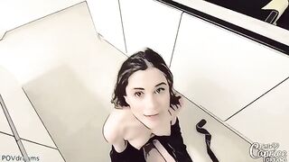 Hentai Little Caprice gets her mouth full of cock by stepbrother